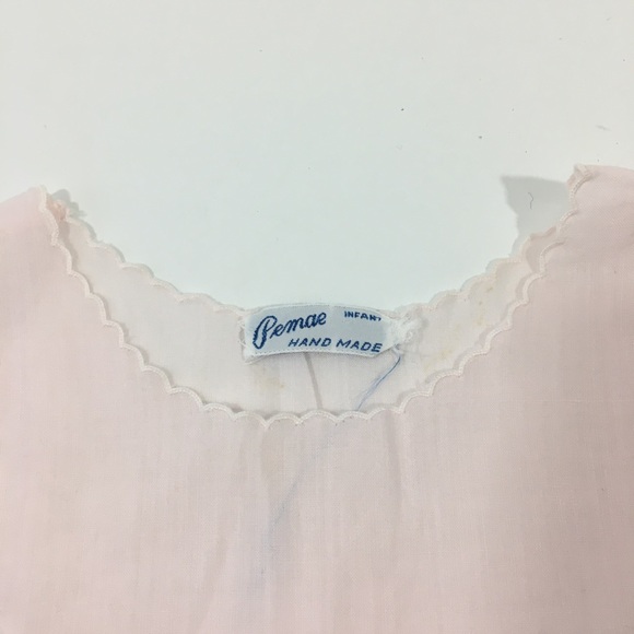 Antique Pink Baby Slip Embroidered 3 6 Months - Picture 4 of 6